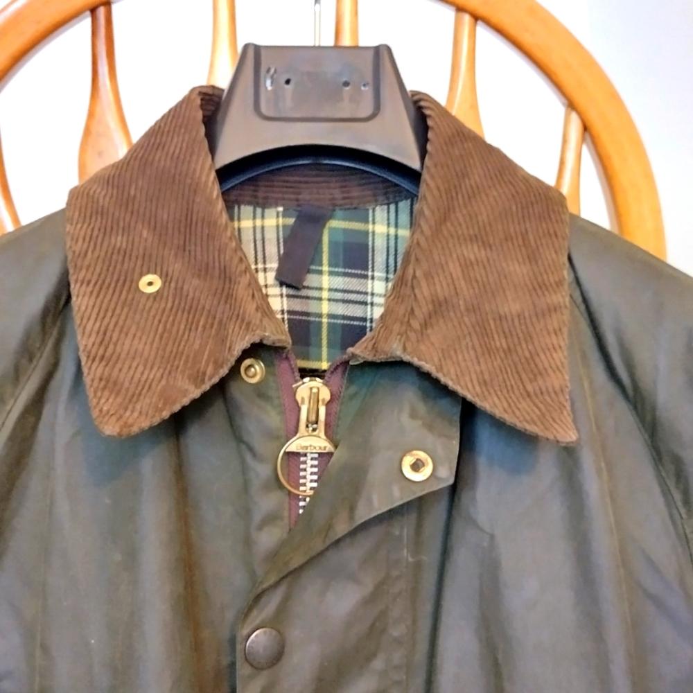 Barbour Beaufort C40 Olive waxed jacket GUC